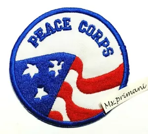USA PEACE CORPS Embroidered Iron Sew on Biker Sport Patch Jacket Badge - Foto 1 di 2