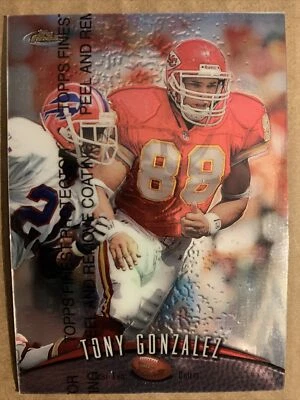 1998 Topps Finest #12 Tony Gonzalez HOF Kansas City Chiefs w. Coating - Image 1 of 2
