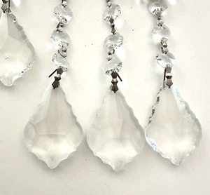 8 Pcs Chandelier 2 1/2” Replacement Clear Crystal Pendalogue Beads Strands - Picture 1 of 3