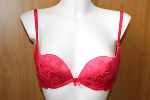 Red Underwired Bra Removable Straps Push Up Cleavage Plunge ex Chain Store 34B - Picture 1 of 7