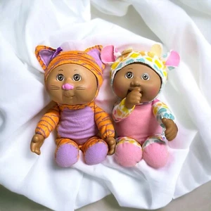 Cabbage Patch Kids Cuties CARTER COW & NALA TIGER African American LOT OF 2 - Picture 1 of 10