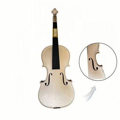 Unfinished Violin 4/4 Spruce Whole Piece of flame maple White violin Parts - Image 1 of 4