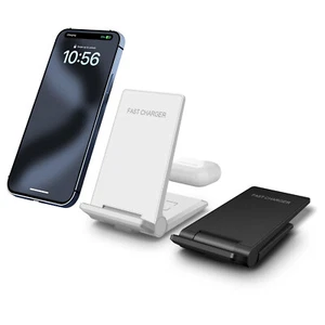2in1 Wireless Charger Charging Dock For Apple iPhone 15 14 13 12 Samsung S24 S23 - Picture 1 of 26