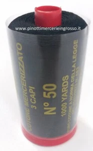 FILO PER CUCIRE IN PURO COTONE 100% FINEZZA 50-SPOLA 1000 YD-VASCELLO-MADE ITALY - Foto 1 di 22