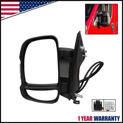 Mirror LH For 2014-21 Ram ProMaster 1500 2500 3500 Manual Adjust w/ Signal Light - Изображение 1 из 4