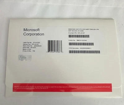 Microsoft Windows Server 2025 License Operating System - EP2-25187 - Image 1 of 4
