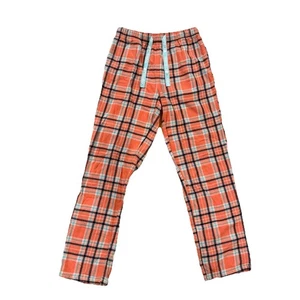 Columbia Hose Herren S orange Schottenkaro Flanell Pyjama Lounge Schlaf Kordelzug - Bild 1 von 7
