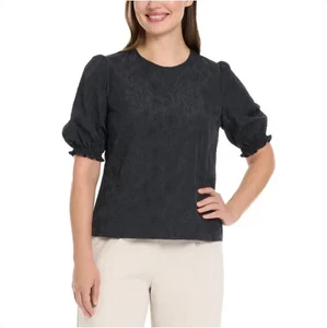 Ted Baker Women's Short Sleeve Blouse Black M/ Blue L 1370 - Picture 1 of 10