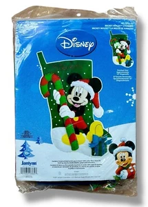 Janlynn Disney Topolino Feltro Applique Calza Kit 1133-65 Verde Canna Caramelle Artigianale - Foto 1 di 3