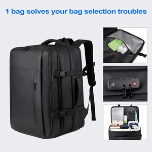 Reise-Vakuum-Rucksack-Anti-Diebstahl-Rucksack erweiterbarer Fahrt mit Schloss - Bild 1 von 12