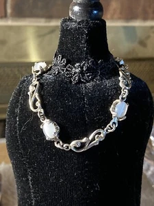 Woman’s silver bracelet with moon stones 7 inches long - Picture 1 of 7