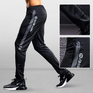 Pantalones deportivos para hombre con bolsillos con cremallera entrenamiento de fútbol trotar pantalones deportivos nuevos - Imagen 1 de 18
