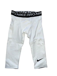 Nike 3/4 Compression Pants - Boys Small White - DM8542-100 MSRP $30 - Picture 1 of 2