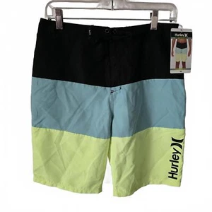 NWT Hurley Boy's Color Block Swim Trunks - 18" Length Size 18/29 - Picture 1 of 4