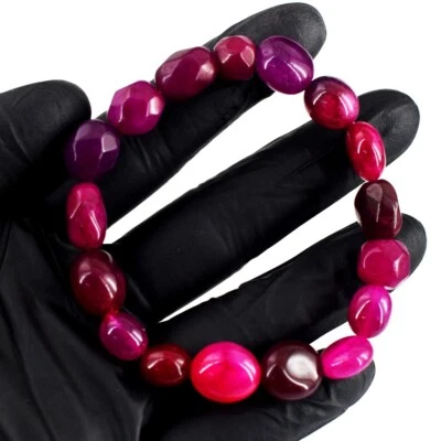 Gorgeous Pink Ruby 135.00 Cts Beaded Awesome Stretchable Bracelet VK 52 E692 - Image 1 of 3