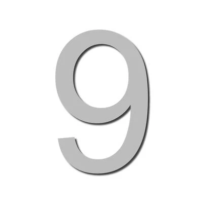 CASA NÚMERO 9 Acrílico Arial Grande Flutuante Legal Elegante Moderno Brilho Preto Faça Você Mesmo - Imagem 1 de 4