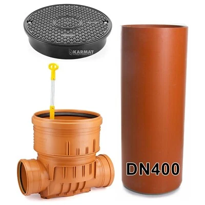 DYKA & KARMAT Abwasserschacht DN400 mit Rückstauklappe und 1m Steigrohr