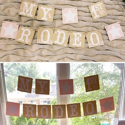 Mi primer letrero de rodeo banner fiesta de cumpleaños decoración vaquera vaquero western Foto 1 de 3