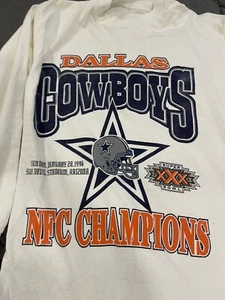 Dallas Cowboys Super Bowl XXX Champions Long Sleeve Shirt  Large Emmitt Smith 22 - Picture 1 of 8