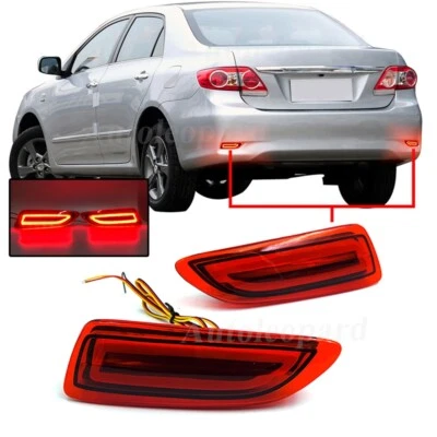 Red LED Rear Bumper Reflector Brake Tail Light For Toyota Corolla 2011 2012 2013 - Image 1 of 4