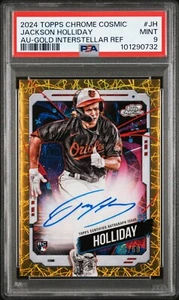 2024 Topps Chrome Cosmic Jackson Holliday Gold Interstellar RC Auto /50 PSA MT 9 - Bild 1 von 2