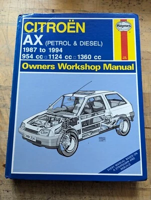 Citroen AX (Petrol & Diesel) 1987-1994 Haynes Workshop Manual - Image 1 of 4