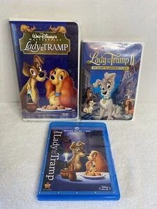Lady and the Tramp Bundle (Blu-ray/DVD/VHS) Scmps Adventure (DVD) - Photo 1/9