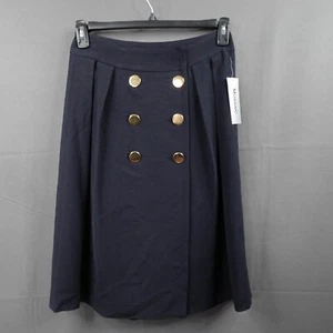 Mossaic Womens Skirt 4 Blue Pleat Classic Preppy Academia Schoolgirl 80s NEW - Picture 1 of 10