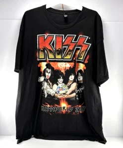 Kiss Kiss World  2017 Black Shirt Double Sided Print Size 2XL - Picture 1 of 4