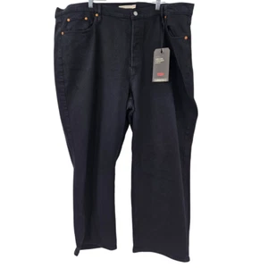 Pantalones de mezclilla Levi's Premium Ribcage tobillo recto negros para mujer talla 24W NUEVO botón mosca - Imagen 1 de 17