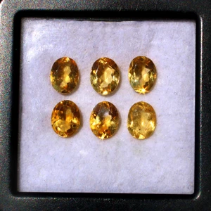 Lote de 6 piedras preciosas de corte facetado ovalado de 9 mm x 7 mm citrino brasileño natural sin tratar - Imagen 1 de 13