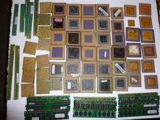 56 CPU Schrott Prozessoren ,RAM Speicher,Goldgewinnung