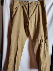Pantalones de mezclilla rectos Wrangler Carpenter para hombre tostados bolsillos relajados 38 x 29 nuevos con etiqueta - Imagen 1 de 8