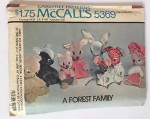 McCall’s 5369 Muster Wolf Eichhörnchen Maus Stinktier Kaninchen Woodchuck ungeschnitten - Bild 1 von 4