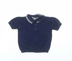Primark Boys Blue Cotton Blend Polo Size 9-12 Months Pullover - Picture 1 of 12