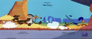 Wile E. Coyote and Roadrunner Beep Beep SERICEL with MATCHING Ron Lee SCULPTURE - Picture 1 of 11