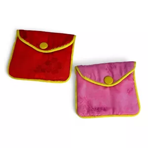Coppia Sacchetti Seta Cinese Gioielli Bracciale Rosa Rosso 2,5 Pollici Giallo Snap Lotto - Foto 1 di 8