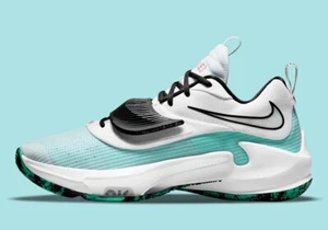 Nike Zoom Greek Freak 3 Giannis Teal White Size 9.5 Basketball DA0694 101 New - Picture 1 of 8