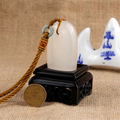 Nombre de escultura de sello tallado congelado blanco chino hágalo usted mismo resina jade sello arte artesanía Foto 1 de 4