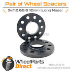 Wheel Spacers (2) Black 5x112 66.6 12mm for Merc CL-Class CL63 AMG [C215] 01-06