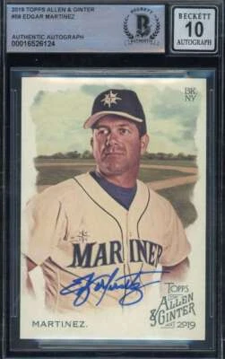 Edgar Martinez Gem Mint 10 Beckett BAS Signed 2019 Topps Allen and Ginter Auto - Image 1 of 2