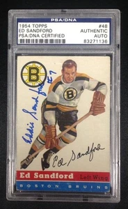 ED SANDFORD SIGNED TOPPS 1954 BRUINS CARD #48 PSA/DNA AUTHENTIC - Picture 1 of 1
