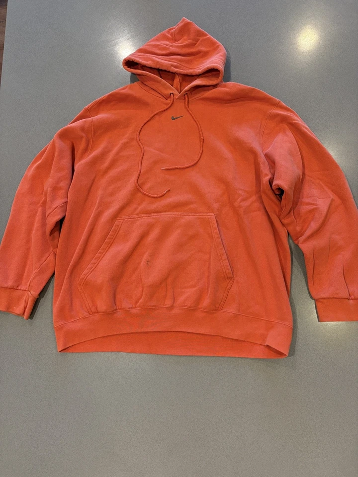 Vintage Early 2000’s Nike Sweatshirt Hoodie Rare Orange Color Adult XL  - Image 1 of 4