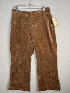 Coldwater Creek Pants Womens Petite 12 Brown Whisper Corduroy Bootcut Stretch - Picture 1 of 18