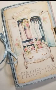 Junk Journal Heft "BOUDOIR" Handarbeit Vintage Kleidung Lg 8,5"x5,5" 40pg - Bild 1 von 12