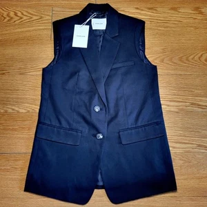 Everlane ärmelloser Blazer Gr. 0 schwarz neu mit Etikett Gürtel fehlt - Bild 1 von 18