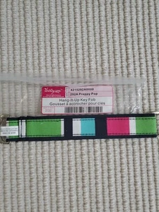 Thirty One Hang It Up Key Fob Colorful Patio Pop Pattern Stripes Key Ring Clip - Picture 1 of 4