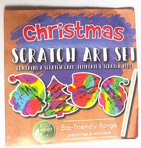 Mini Christmas Scratch Art Sets Kids Party Bag Stocking Fillers Eve Box - Picture 1 of 1