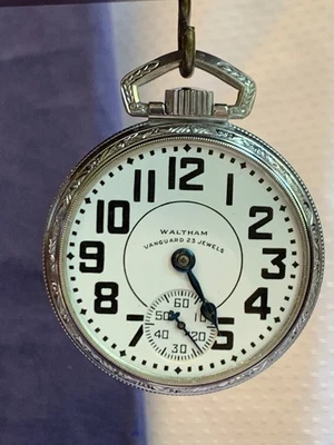 Vtg 1929 American Waltham Pocket Watch 16S 23J Railroad Grade Model 1908 *RUNS* - Image 1 of 4