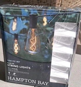 Hampton Bay Outdoor/Indoor 10 ft. Plug-In Incandescent ST40  Bulb String Light - Picture 1 of 4